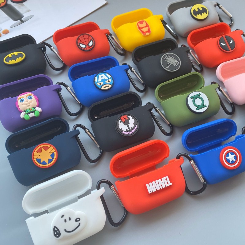 Bao Ốp AirPods Pro Silicon Dẻo Siêu Anh Hùng Marvel Có Tặng Móc Khóa