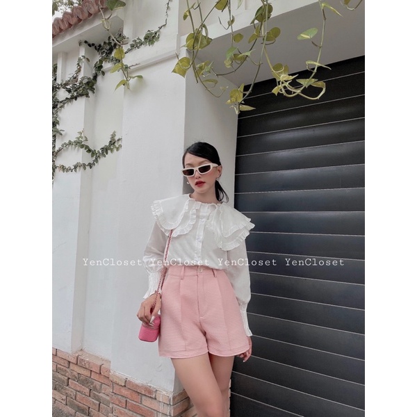 [Freeship] HÌNH CHÍNH CHỦ YENCLOSET - Sơ mi bèo đôi bánh bèo, tiểu thư xinh xắn