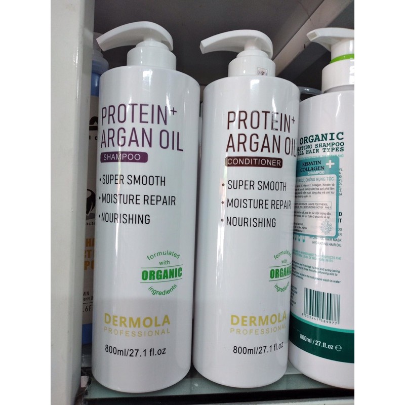 Cặp gội xả Dermola Protein Argan oil