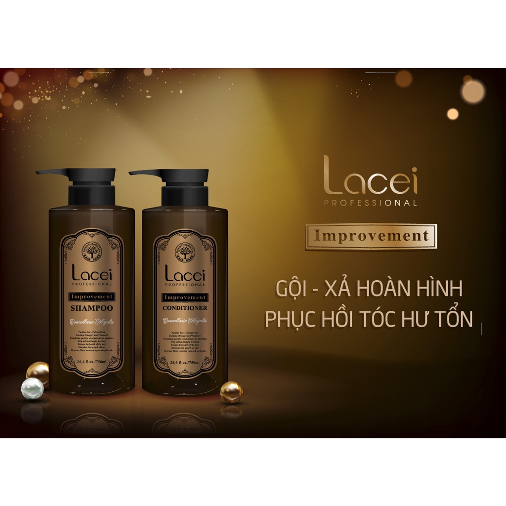 Cặp Dầu Gội Xả Cao Cấp Lacei Improvement Chăm Sóc Tóc Chuẩn SaLon