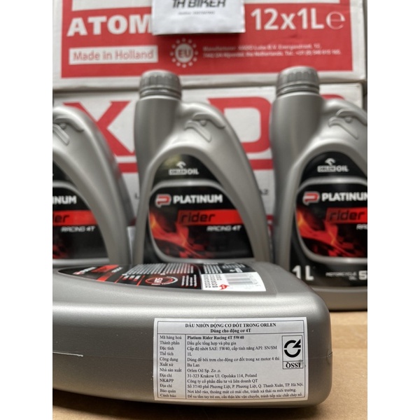 Dầu nhớt xe số, côn tay Orlen Platinum Rider Racing 4T 5w40 nhập khẩu Ba Lan