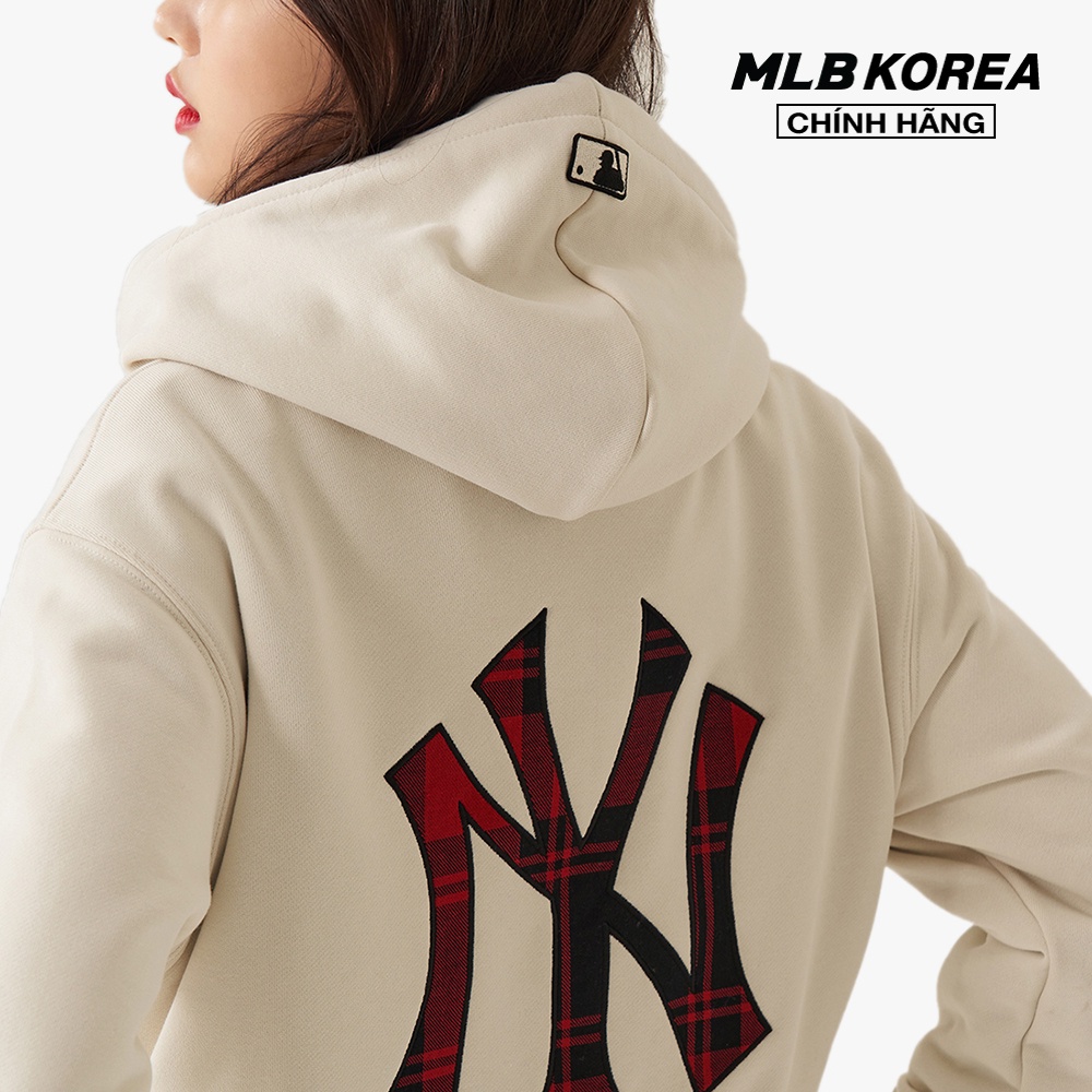 MLB - Áo hoodie tay dài phối mũ Check Big Logo 3AHDC0114-50CRS