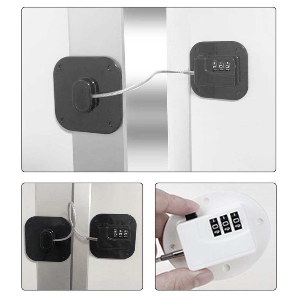 Khóa Cửa Tủ Bằng Dây Thép Dày Dặn Đa Năng Không Cần Khoan Tiện Dụng