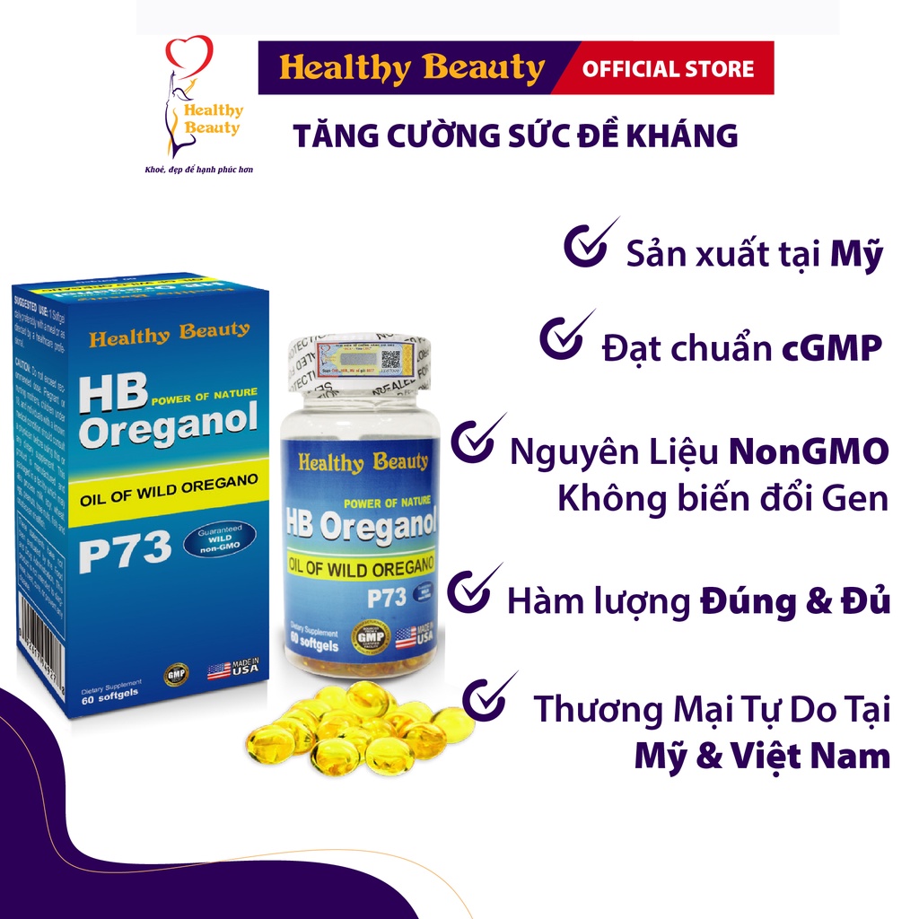 HB Oreganol P73 Healthy Beauty - Viên Uống Giúp Tăng Cường Sức Đề Kháng