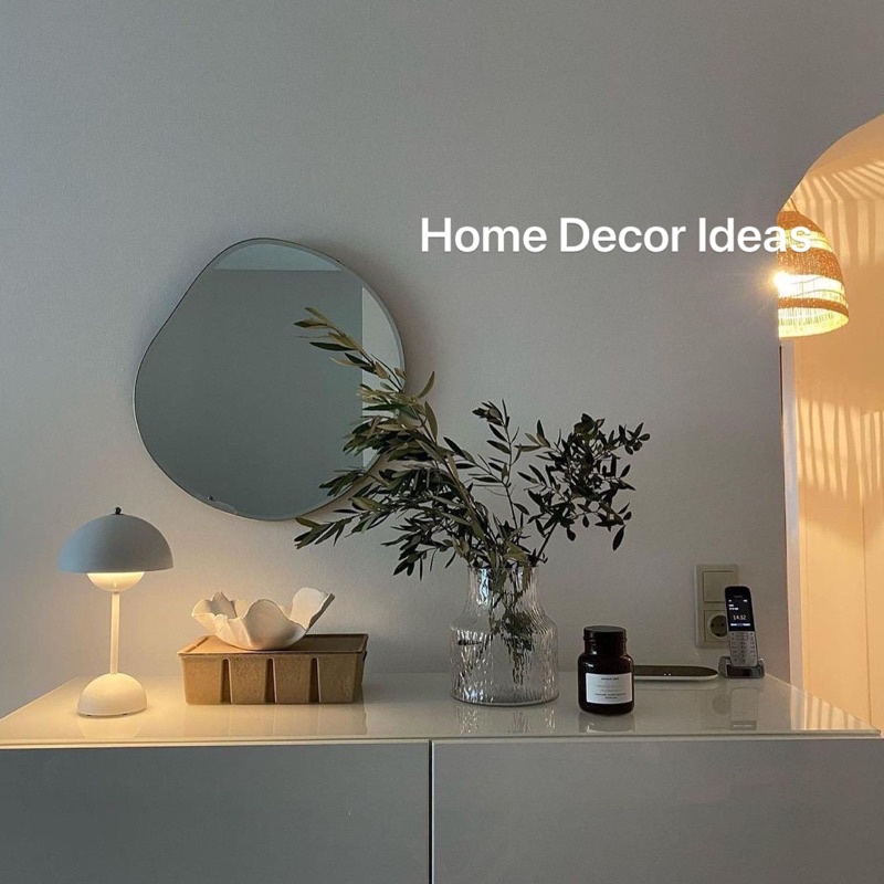 Gương treo tường hình cái ao, pond mirror, gương decor