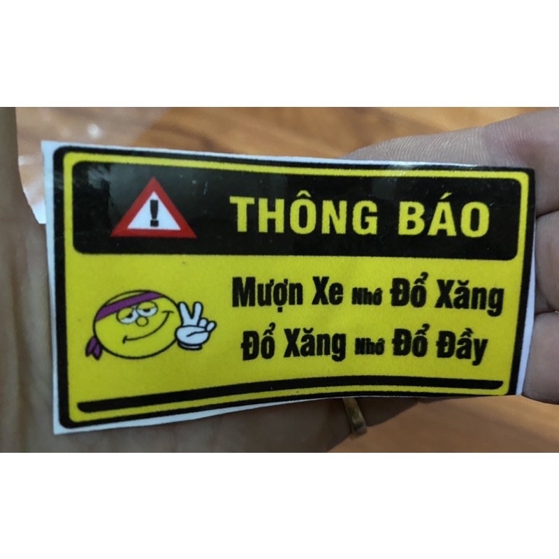 Tem Cảnh Báo Thông Báo Đổ Xăng Dán Xe Máy