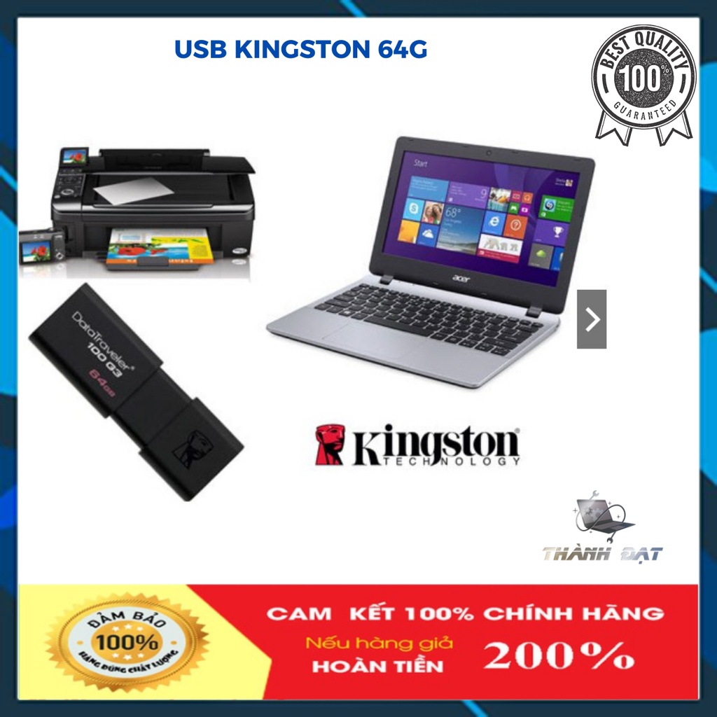 USB ,USB Kingston 3.0 DT100G - 64G - Chính hãng FPT
