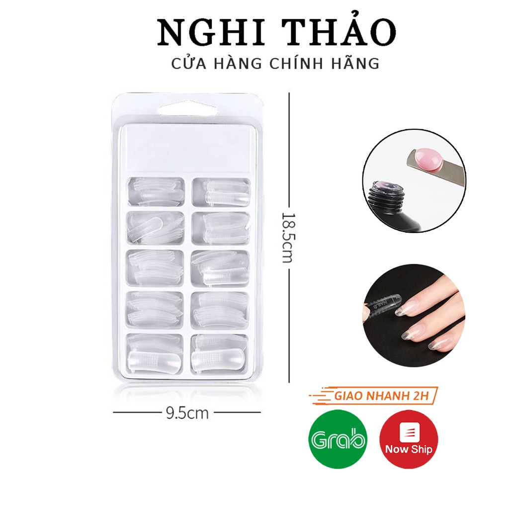 Móng giả dài trong suốt , móng úp gel gôm