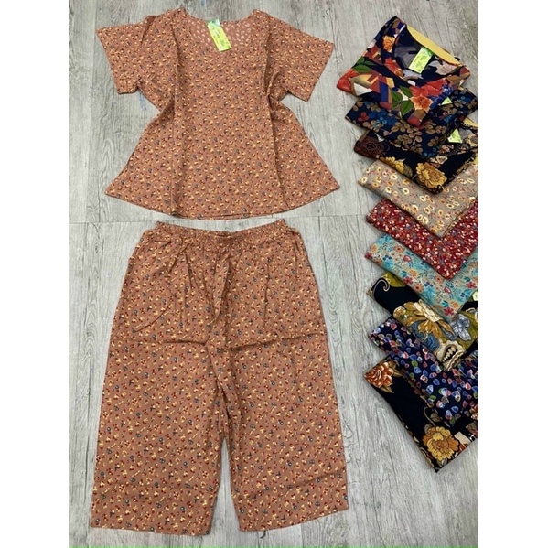 Đồ bộ tole lanh lửng trung niên hàng 2 da cao cấp