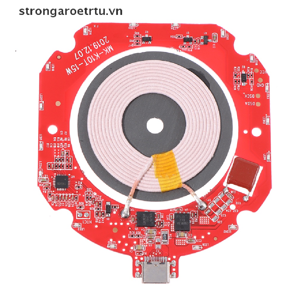【strongaroetrtu】 Qi Fast Wireless Charger PCBA Circuit Board Transmitter Module+Coil Charging 15W .