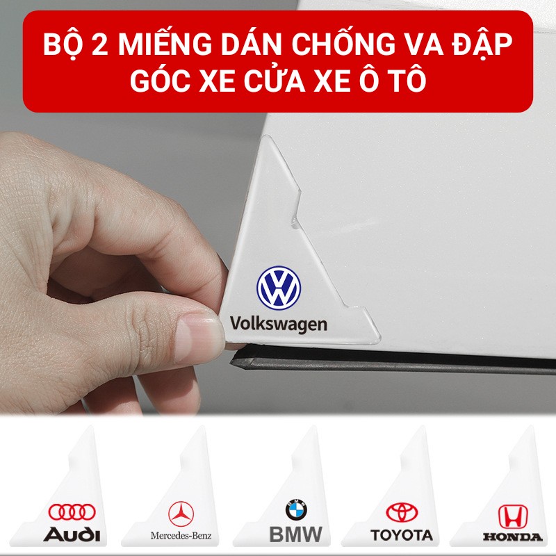 Bộ 2 Chi Tiết Miếng Dán Silicon Chống Va Đập Góc Xe Cửa Ô Tô