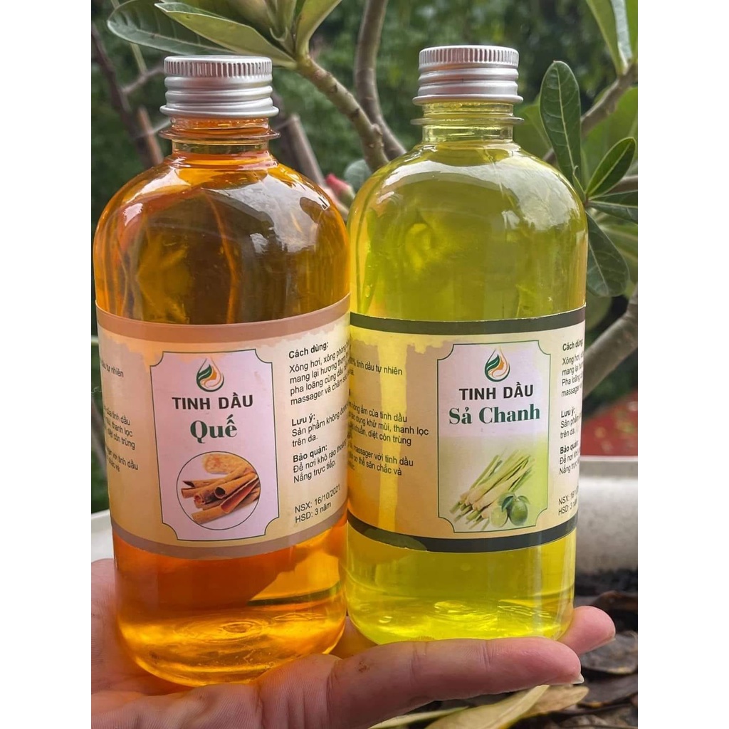 TINH DẦU SẢ CHANH-TINH DẦU QUẾ tặng kèm hộp viên xông khi mua từ 5 chai