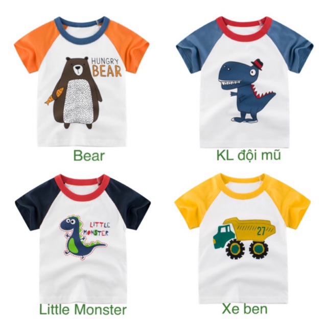 Áo thun cotton cộc tay bé trai 27Kids hàng xuất Âu Mỹ