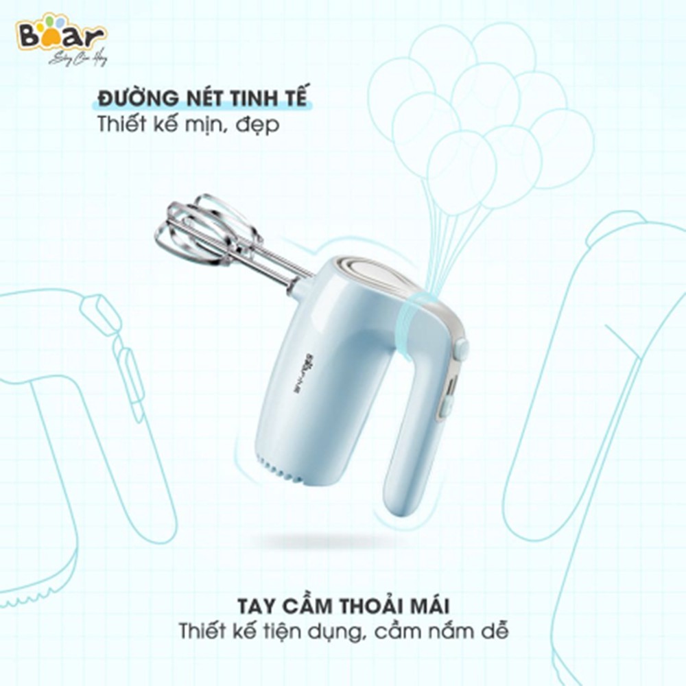 Máy đánh trứng cầm tay Bear DDQ-B02P5, bảo hành 12 tháng