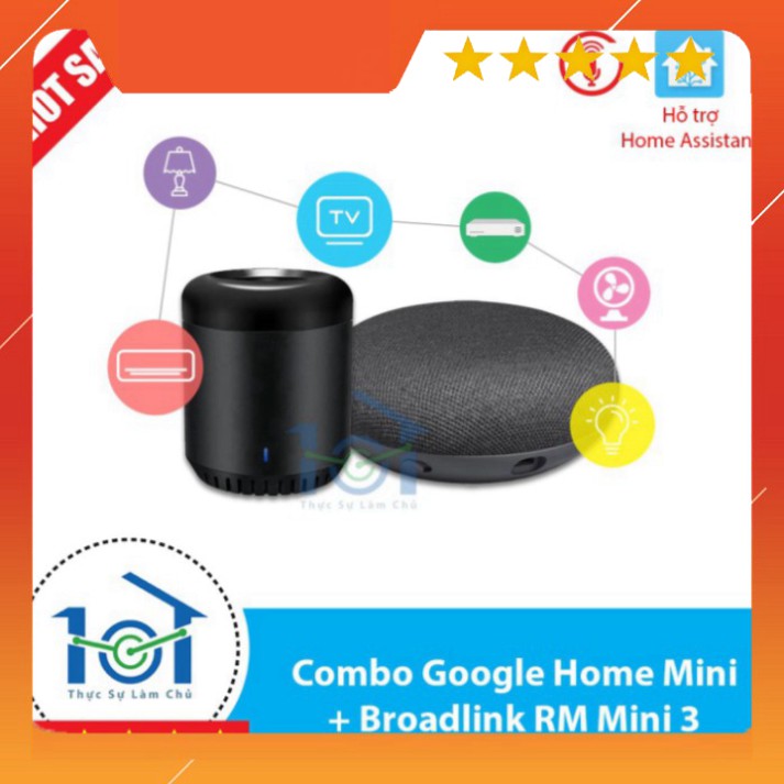 GIÁ HÂP DÃN Combo Smart Home bắt đầu bao gồm Loa Google và điều khiển hồng ngoại Broadlink Rm Mini 3 GIÁ HÂP DÃN