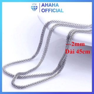 Dây chuyền nam inox cao cấp thời trang ahaha.official kích cỡ 2mm màu trắng thép không gỉ PTDCNA41