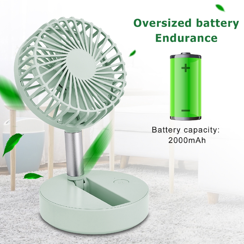 Folding Telescopic Mini Fan Mini USB Rechargeable Portable Dormitory Bed Office Desktop Remote Control High Wind Electric Fan