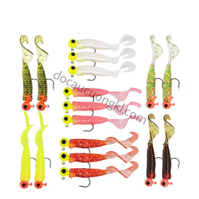 Mồi mềm vỉ jighead gắn sẵn lưỡi LW03
