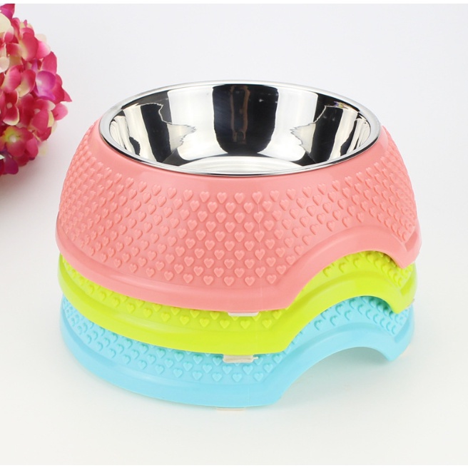 [ Có Sẵn ] Bát nhựa đơn họa tiết tim cao cấp có bát inox chống rỉ bên trong chống lật