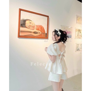 [CÓ SẴN] SET ĐỒ NỮ ÁO BABYDOLL NƠ LƯNG + SHORT TRẮNG NỮ TÍNH ĐÁNG YÊU