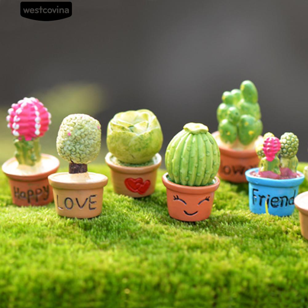 Chậu bông xương rồng nhỏ trang trí nhà búp bê