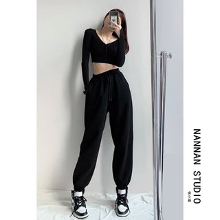 Qnu110 - quần nữ bomber len tăm bo gấu đen ghi