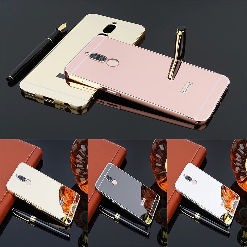 [ Hàng nhập khẩu ] Ốp lưng Huawei Nova 2i, Mate 10 lite tráng gương viền kim loại