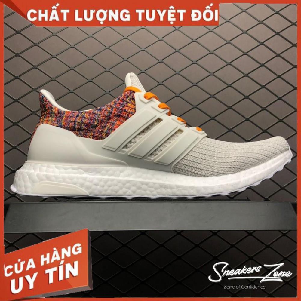 (FREE SHIP + HỘP + QUÀ) Giày thể thao ULTRA BOOST 4.0 multi colors cream white trắng kem gót thổ cẩm | BigBuy360 - bigbuy360.vn