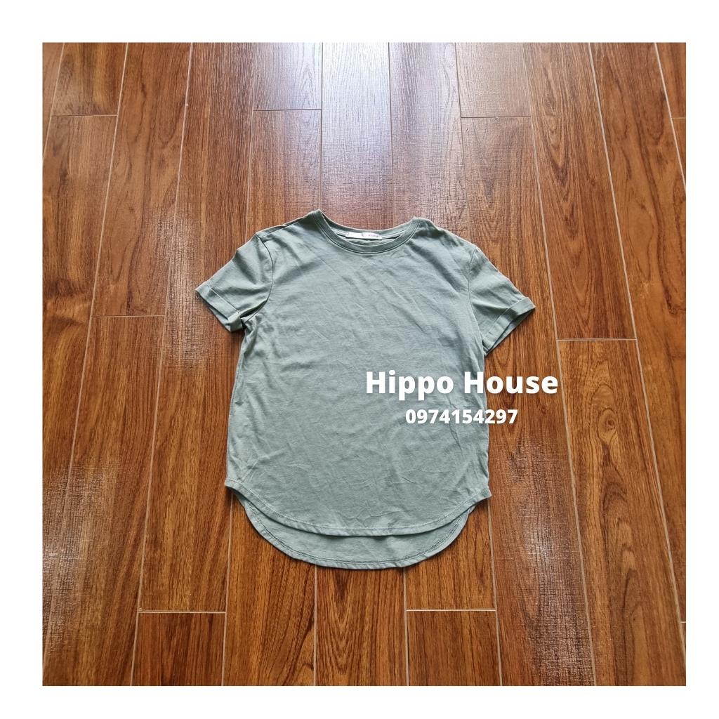 Áo phông Trơn Màu Cộc Tay Áo Thun cho Bé Gái Hippo House Size Đại 25 – 60kg Dáng Croptop Chất Cotton Mềm Mịn