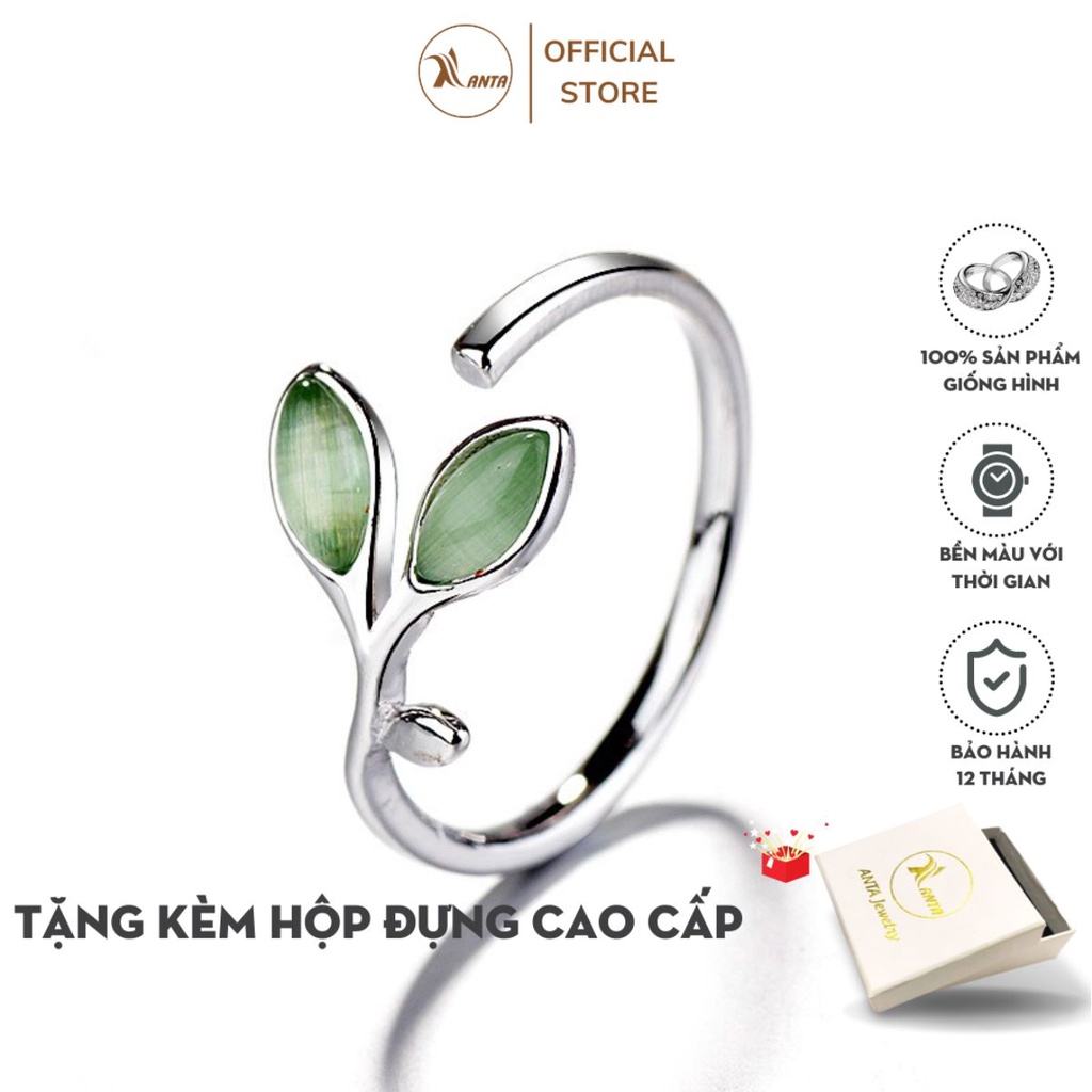 Nhẫn đính đá hình chiếc lá độc đáo thời trang ANTA Jewelry ATJ3553