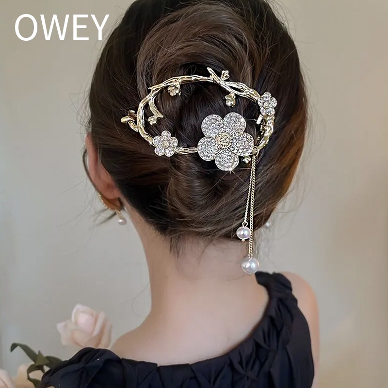 Kẹp Tóc Hình Cá Mập Bằng Kim Loại Đính Ngọc Trai Giả Phối Tua Rua Thời Trang Mùa Hè