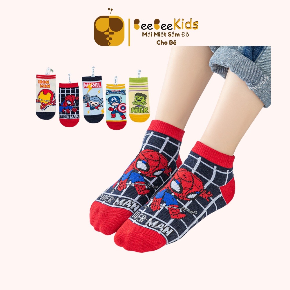 Tất Siêu Nhân Bé Trai Vớ Trẻ Em Hoạt Hình Malver Từ 0-10 Tuổi - Set 5 Đôi BEEBEEKIDS