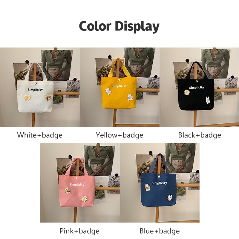 Túi xách tay YAZHOULONG vải canvas đựng điện thoại đi mua sắm phong cách thời trang đáng yêu