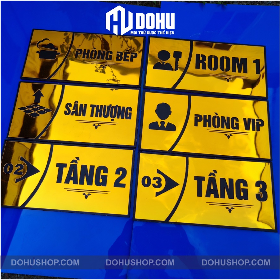 Bảng phòng vip Gương Vàng sang trọng, đẳng cấp - làm theo yêu cầu