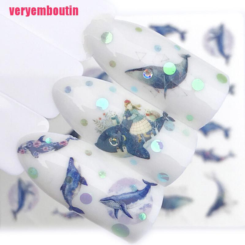 [Hàng mới về] Set 2 tờ miếng dán trang trí móng tay nghệ thuật họa tiết động vật phong cách thời trang