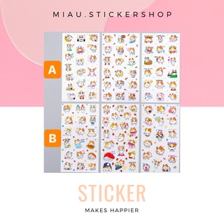 Set 4 sticker mèo hoạt hình dễ thương