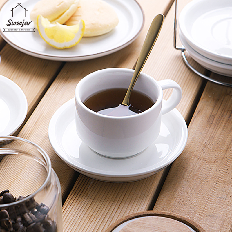 Bộ tách cà phê espresso SWEEJAR làm bằng gốm sứ với giá đỡ kim loại