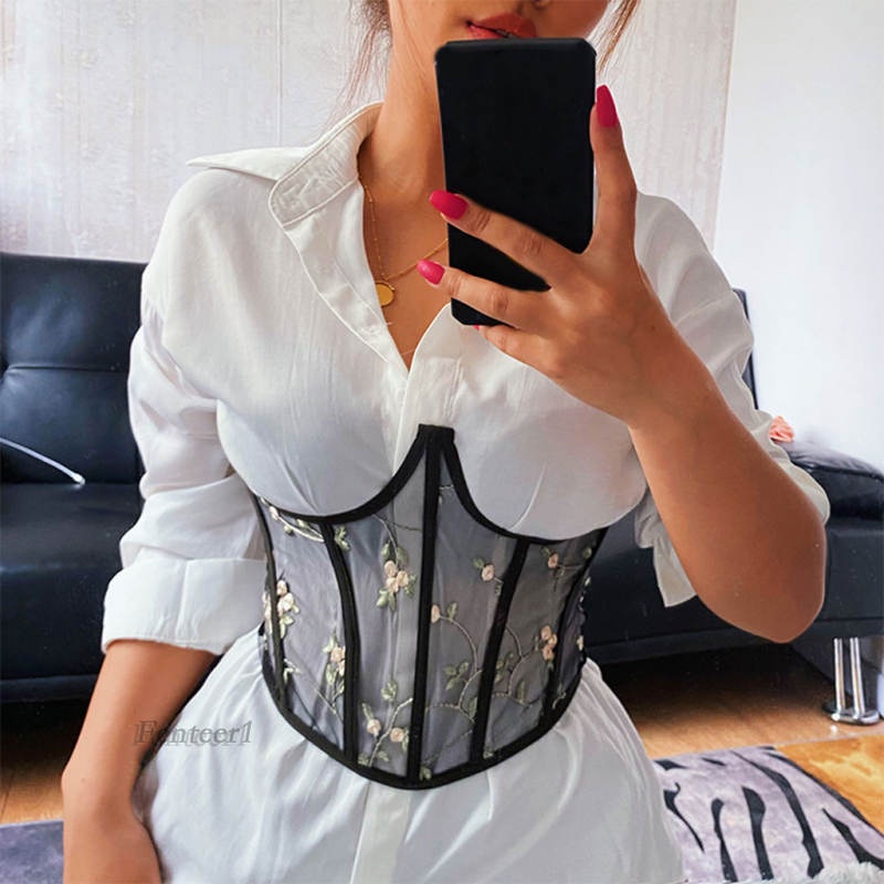 Thắt lưng co giãn thêu hoa cột dây thời trang cho nữ