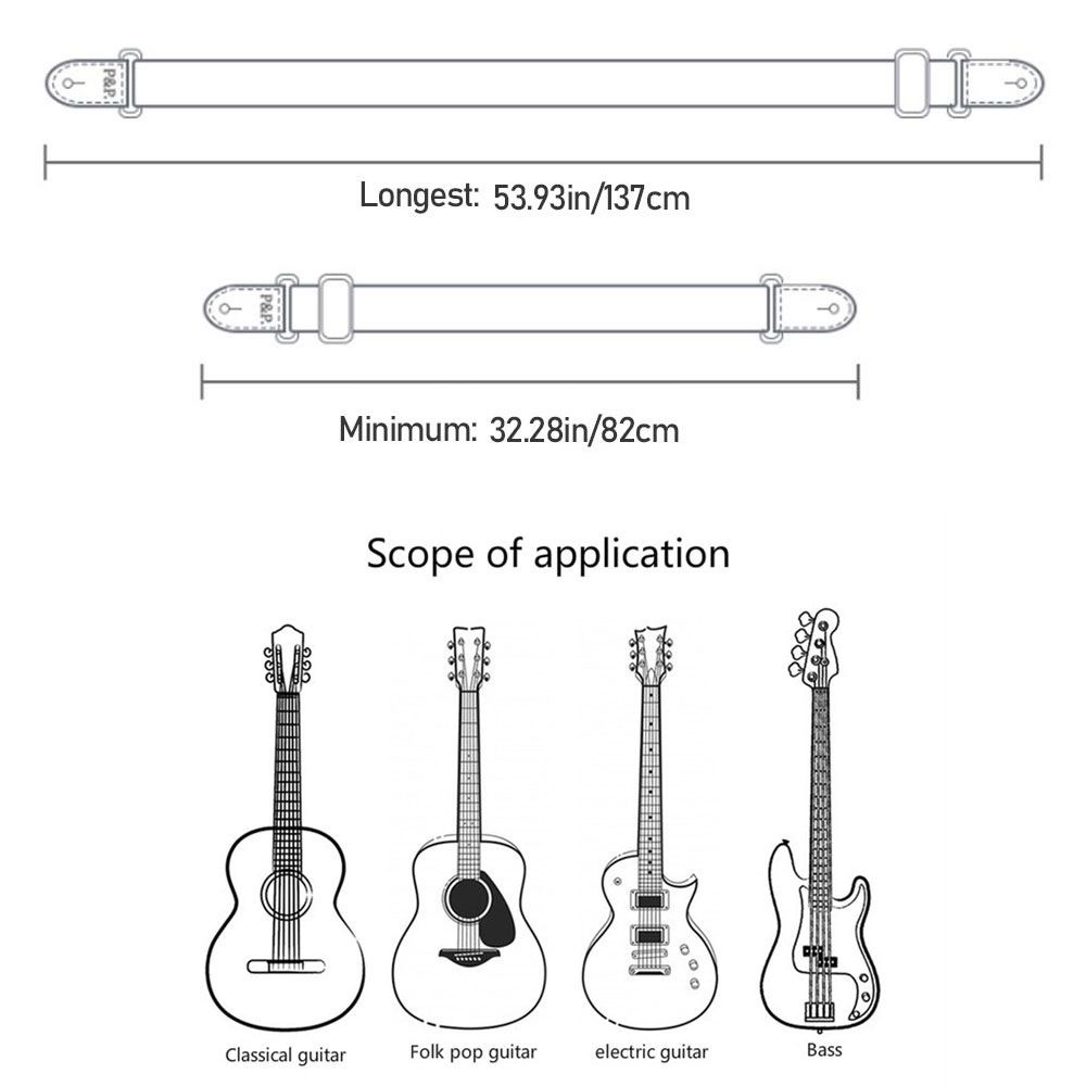 Dây đeo đàn guitar bass bản rộng thêu họa tiết thổ cẩm tùy chỉnh tiện dụng cho người lớn và trẻ em