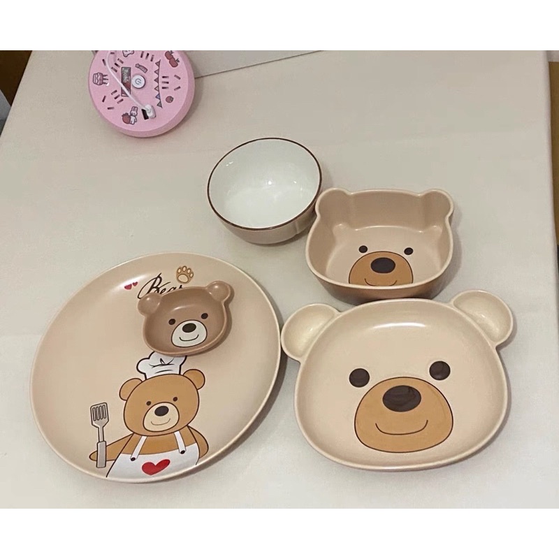 Set bát đĩa gấu nâu Brown Bear cực xinh