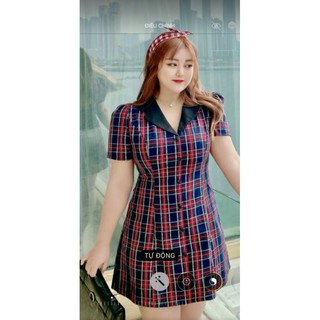 Đầm cổ Vest Bigsize 60_90 ký, thời trang nữ dành cho khách ngoại cỡ