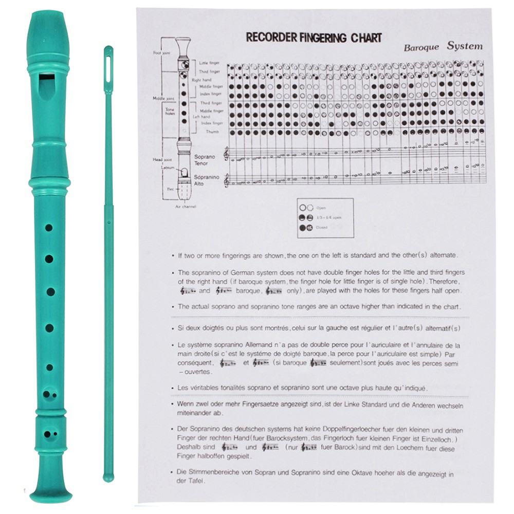 Cây sáo nhựa Soprano 8 lỗ để học tập thực hành dành cho trẻ em