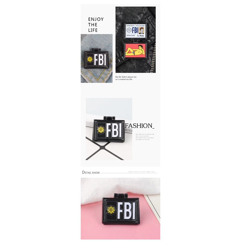 Ghim cài áo họa tiết hoạt hình X-Files FBI Mulder độc đáo