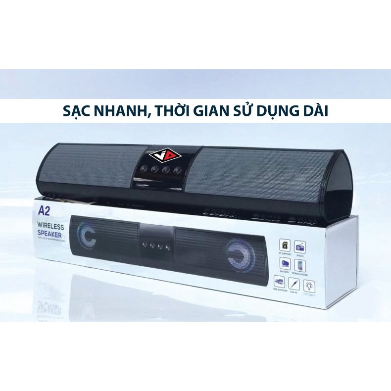 Loa bluetooth không dây JD A2 / đèn LED đổi màu / loa siêu trầm / thiết kế loa siêu trầm kép / sạc usb / loa bluetooth