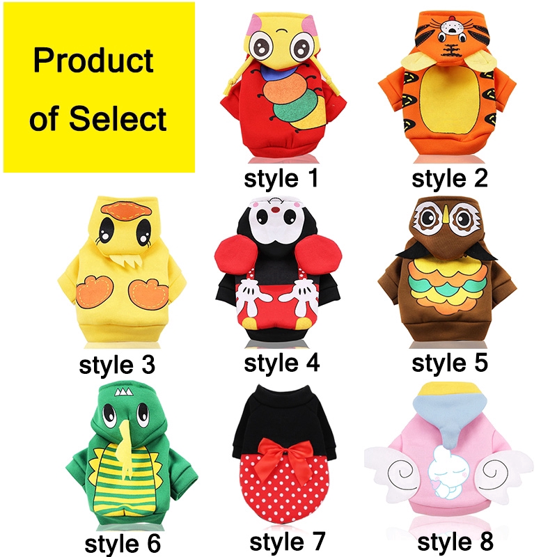 Áo hoodie họa tiết hoạt hình đầy màu sắc thời trang cho thú cưng