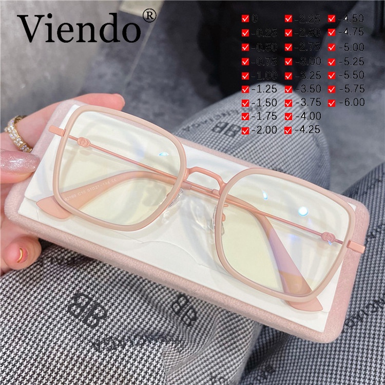 Mắt kính cận Viendo gọng kim loại 0 ~ -6.00 độ (cắt được theo yêu cầu) cho nam và nữ