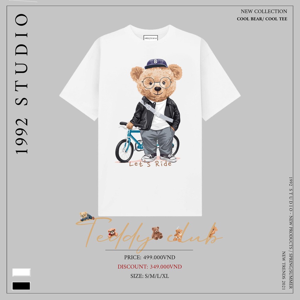 Áo Thun Gấu Nam Nữ Tay Lỡ Oversize(45-70kg) 100% Cotton Co Dãn 4 Chiều ⚡ 10 Mẫu ⚡ Siêu Chất | BigBuy360 - bigbuy360.vn