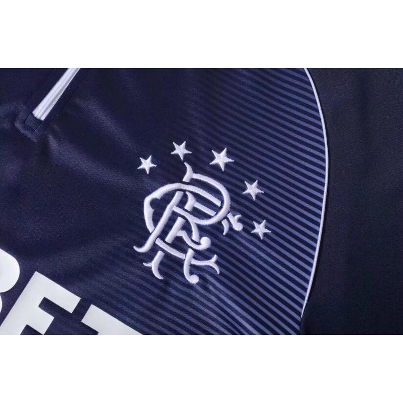 Áo Thun Bóng Đá Dây Kéo Nửa Người Màu Xanh Đậm 2021 2022 Glasgow Rangers 21/22