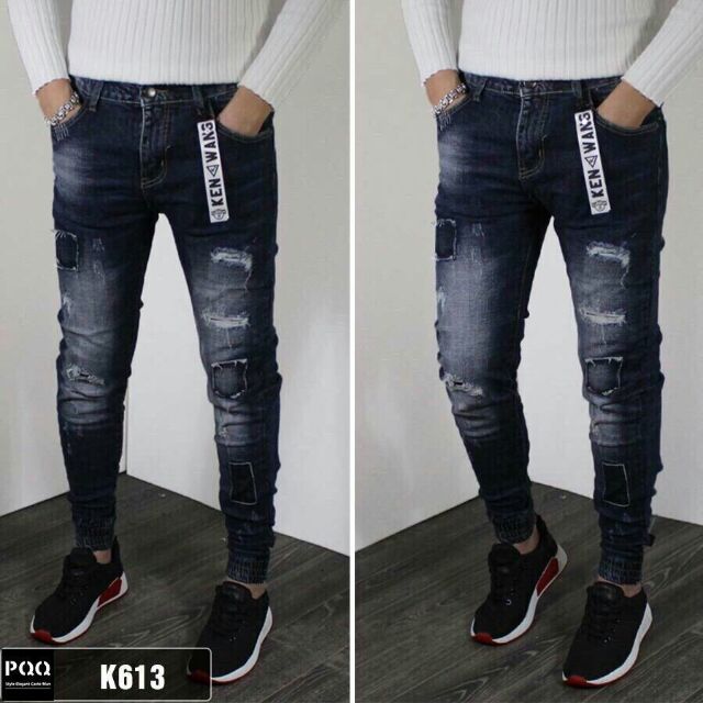 SALE: Quần bò rách kiểu jogger