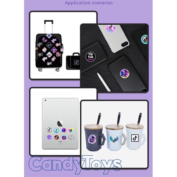 50 MIẾNG HÌNH DÁN STICKER TIKTOK CHỐNG THẤM NƯỚC